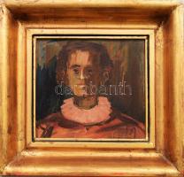 Kaszás István Viktor (1928-2015): Arc.. Olaj, farost, fa keretben, jelzett 16x17 cm