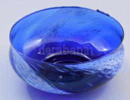 Királykéken színezett kínáló, hibátlan, d: 22 cm, m: 10 cm