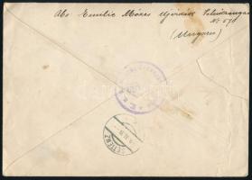 1914 Cenzúrázott levél 8 db Turul bélyeggel Újvidékről Németországba