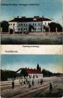 1922 Székelyudvarhely, Odorheiu Secuiesc; Vármegyei közkórház, vasútállomás / hospital, railway station (kopott sarkak / worn corners)