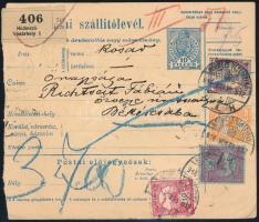 1916 Szállítólevél 4 db bélyeggel Hódmezővásárhelyről Békéscsabára