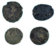 Római Birodalom ~III-IV. század 4db-os bronz Follis érmetétel T:F Roman Empire ~3rd-4th century 4pcs bronze Follis coin lot C:F
