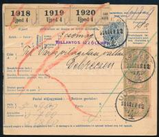 1914 Csomagszállító 3 x 60f bérmentesítéssel