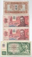 9db-os vegyes, főleg csehszlovák és szlovák külföldi bankjegy tétel, közte 1993. 500K T:F,VG 9pcs of mixed banknotes from diff countries, with 1993. 500 Korun C:F,VG