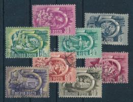 1951 Ötéves terv II. 8 db bélyeg számvízjellel