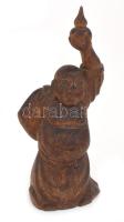 Buddha. Faragott fa, m: 15 cm