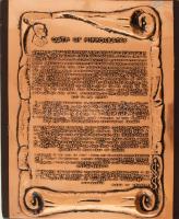 Hippokratészi eskü. Réz lapon, fa lapra erősítve, 30x23 cm