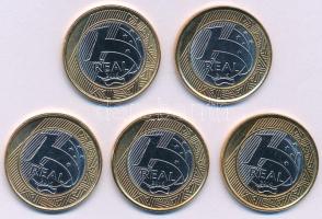 Brazília 2014-2016. 1R bimetál "Paralimpiai Játékok - Rio 2016" (5xklf) forgalmi emlékkiad...