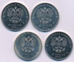 Oroszország 2012-2014. 25R Cu-Ni "Téli Olimpia" (4xklf) forgalmi emlékérme kapszulában T:A...