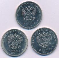 Oroszország 2011-2014. 25R Cu-Ni "Téli Olimpia" (3xklf) forgalmi emlékérme kapszulában T:A...