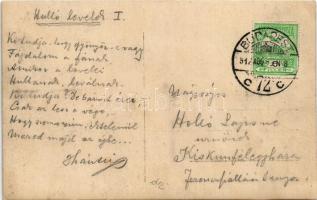 1912 Budapest XIV. Gundel étterem terasza, Felpéczi Ihász Aladár (1856-1919) újságíró, költő, ügyvéd...