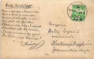 1912 Budapest XIV. Gundel étterem terasza, Felpéczi Ihász Aladár (1856-1919) újságíró, költő, ügyvéd...