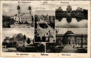 Debrecen, református nagytemplom, krematórium, református főgimnázium, Déry múzeum (r)