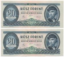 1980. 20Ft (2x) sorszámkövetők "C 005 054641 - C 005 054642" T:AU,XF Adamo F17