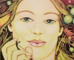 Hollóházi porcelán dísztál Faragó Miklós (1947- ) által tervezett: A négy évszak - Ősz dekorral. Lim...