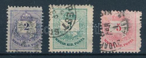1881 3 db elfogazott bélyeg
