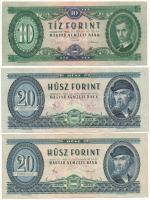 1969. 10Ft + 1980. 20Ft (2x) T:F közte szép papír