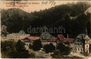 1908 Kyselka, Giesshübl Sauerbrunn (bei Karlsbad / Karlovy Vary); Beamten- und Versendungsgebäude. Heinrich Mattoni / spa (from postcard booklet) (EK)
