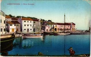 1913 Veli Losinj, Lussingrande; Porto Rovenska. P. Francesco Bon / kikötő, hajó / port, ship (EK)