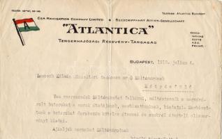 1918 Atlantica Tengerhajózási Rt céges levele