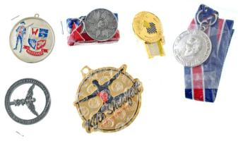 Vegyes 14db-os jelvény, emlékérem tétel, az emlékérmek egy része szalaggal, míg a jelvények nagyobb része céges termékbemutató karton lapon T:UNC