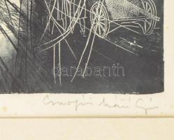 Csurgói Máté Lajos (1931-2001): Radnóti M: Razglednicák 1.. Rézkarc, papír, jelzett, számozott (2/1)...