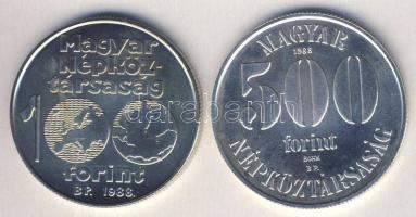 1988. 100Ft + 500Ft Ag "Labdarúgó EB" pár T:BU Csak 8000db!