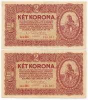 1920. 2K (2db) közeli sorszámok "2aa 004 476.831" és "2aa 004 476.837" T:AU,XF Adamo K7