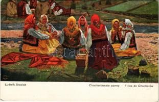 1912 Chocholowskie panny / Lengyel folklór / Polish folklore. Stella No. 1077. s: Ludwik Stasiak