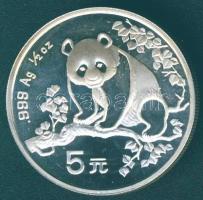 Kína 1993. 5Y Ag "Panda" T:PP