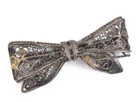 Ezüst (Ag) filigrán masni bross, jelzés nélkül, 7g