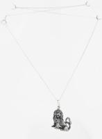 Ezüst (Ag) lánc, nem ezüst oroszlán medállal, lánc jelzett, bruttó 11g