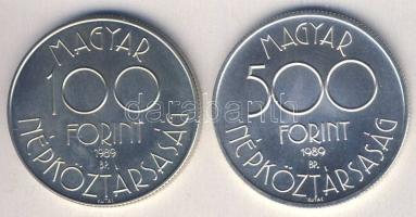 1989. 100Ft + 500Ft Ag "Labdarúgó VB" pár T:BU