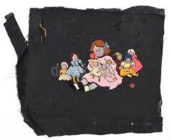 2 db selyem hímzés. Jelzett. Kartonra kasírozva. Sérült. 28x35 cm