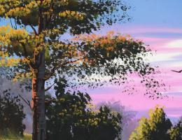 Jelzés nélkül, XX. sz. vége/XXI sz. eleje: 20 db tájkép. Tempera, karton. Egyik lap széle kissé sérü...