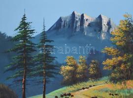 Jelzés nélkül, XX. sz. vége/XXI sz. eleje: 20 db tájkép. Tempera, karton. Egyik lap széle kissé sérü...