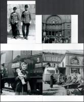 cca 1960 előtt készült felvételek Budapesten, a Keleti pályaudvarról, 4 db modern nagyítás, jelzés nélkül, 21x15 cm és 10x15 cm