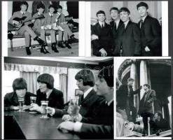 cca 1965 Beatles együttes tagjai, Fekete György (1904-1990) budapesti fényképész gyűjteményéből 4 db modern nagyítás, 15x21 cm és 10x15 cm