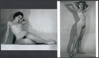 cca 1975 ,,Szépek és fiatalok", szolidan erotikus felvételek, 2 db modern nagyítás, jelzés nélkül, 21x15 cm