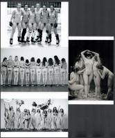 Eltérő időben zajlott csoportos huncutságok, szolidan erotikus felvételek, 4 db modern nagyítás, jelzés nélkül, 10x15 cm