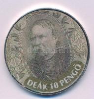 2019. "75 éves a forint - Deák Ferenc 20.000Ft-on és 10 pengőn" Ni emlékérem, dimenziós hátlappal, tanúsítvánnyal T:UNC