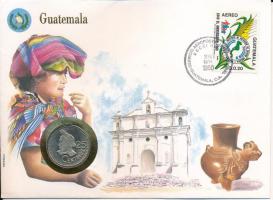 Guatemala 1988. 25c felbélyegzett borítékban, ENSZ bélyegzéssel T:UNC Guatemala 1988. 25 Centavos in envelope with United Nations stamp and cancellation C:UNC