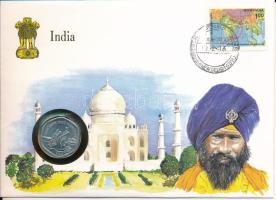 India 1983. 20p Al "FAO - Halászat" felbélyegzett borítékban, első napi bélyegzős ENSZ bélyegzéssel T:UNC,AU India 1983. 20 Paise Al "FAO - Fisheries" in envelope with with first day of issue United Nations stamp and cancellation C:UNC,AU
