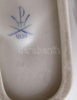 Herendi Viktória mintás levél alakú kínáló, jelzett, h: 15 cm