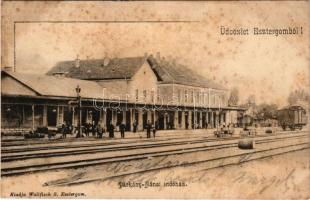 1902 Párkánynána, Párkány-Nána, Parkan-Nána, Parkan, Stúrovo; vasútállomás, indóház. Wallfisch S. kiadása / railway station (fl)