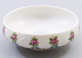 Wallendorf virágmintás ékszeres tálka, jelzett, hibátlan, d: 10,5 cm