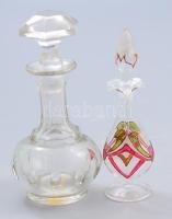 Régi parfümös és olajos üveg, m: 11-12 cm