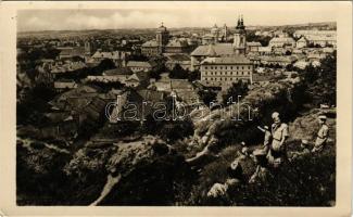 1956 Eger, látkép, zsinagóga, úttörők. Képzőművészeti Alap (EK)