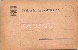 1916 Alsóróna, Rona de Jos; látkép, KÉZI RAJZ tábori postai levelezőlapon / general view, HAND DRAWN...