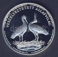 1992. 200Ft Ag "Veszélyeztetett állatvilág-gólya" T:PP